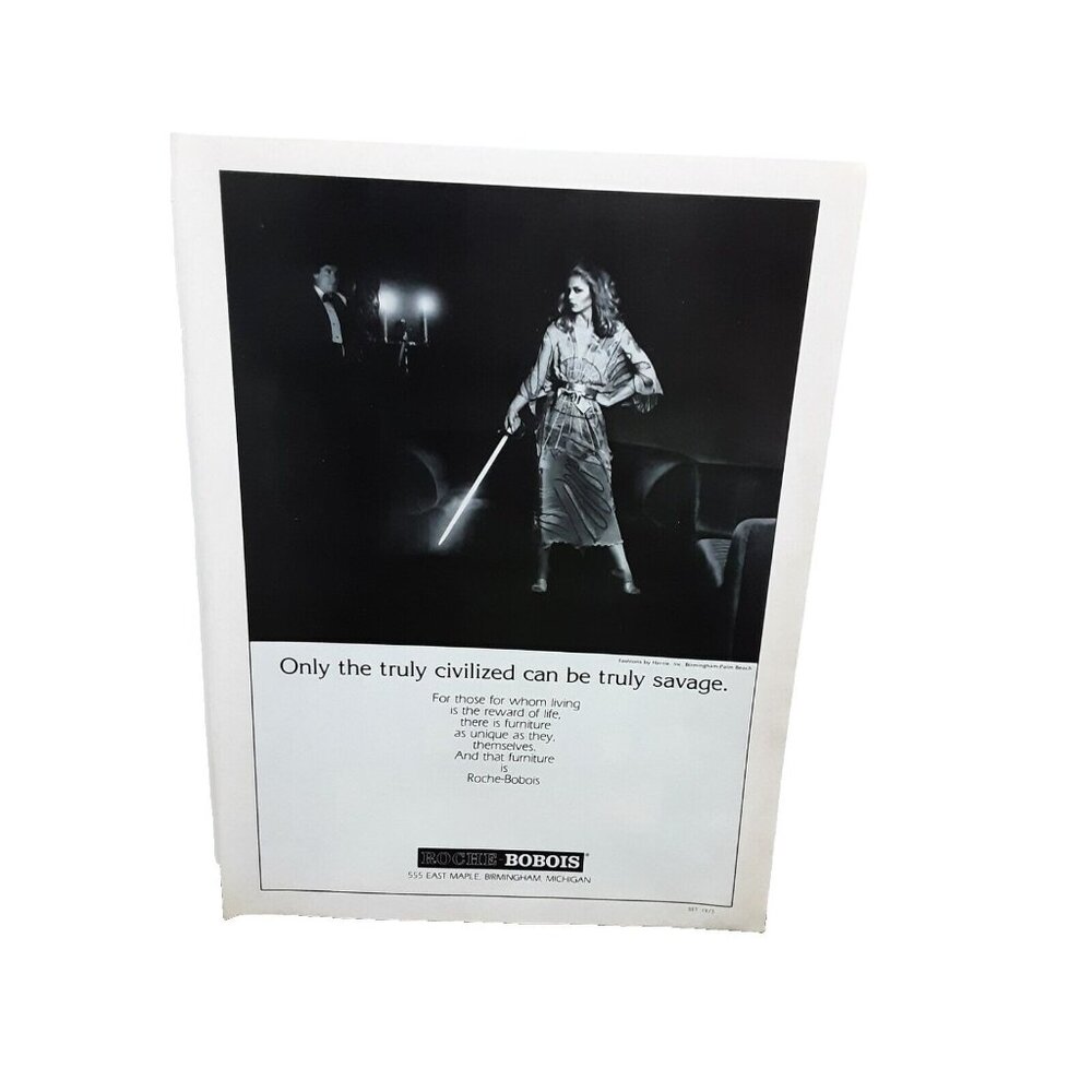 1982 Boche Bobois Fashion Furniture Original Print Ad Vintage 80s